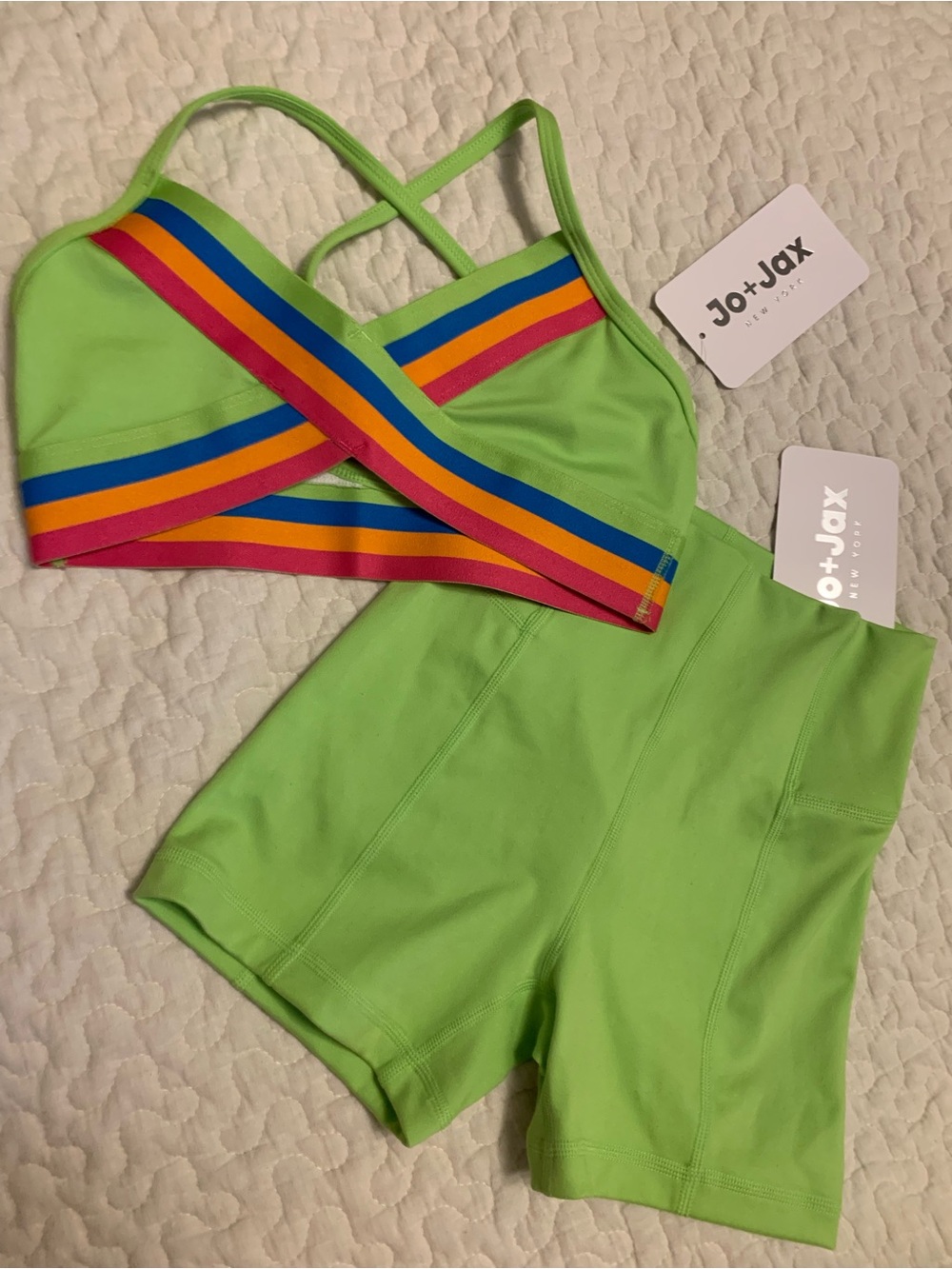 Jo + Jax Lime X Top Dance Set Youth Large NWT **